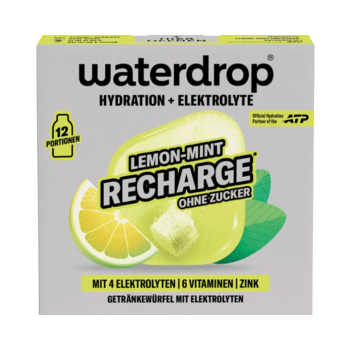 752537 waterdrop Microdrink Hydration plus Elektrolyte Recharge Lemon Mint, Getraenkewuerfel mit Elektrolyten, Vitaminen und Zink, ohne Zucker, 25.2g